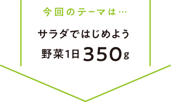 今回のテーマは…サラダではじめよう 野菜1日350g