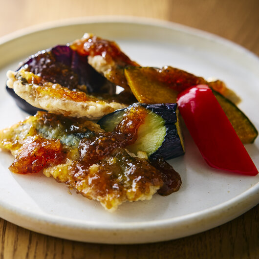 秋刀魚と野菜のおろしソース